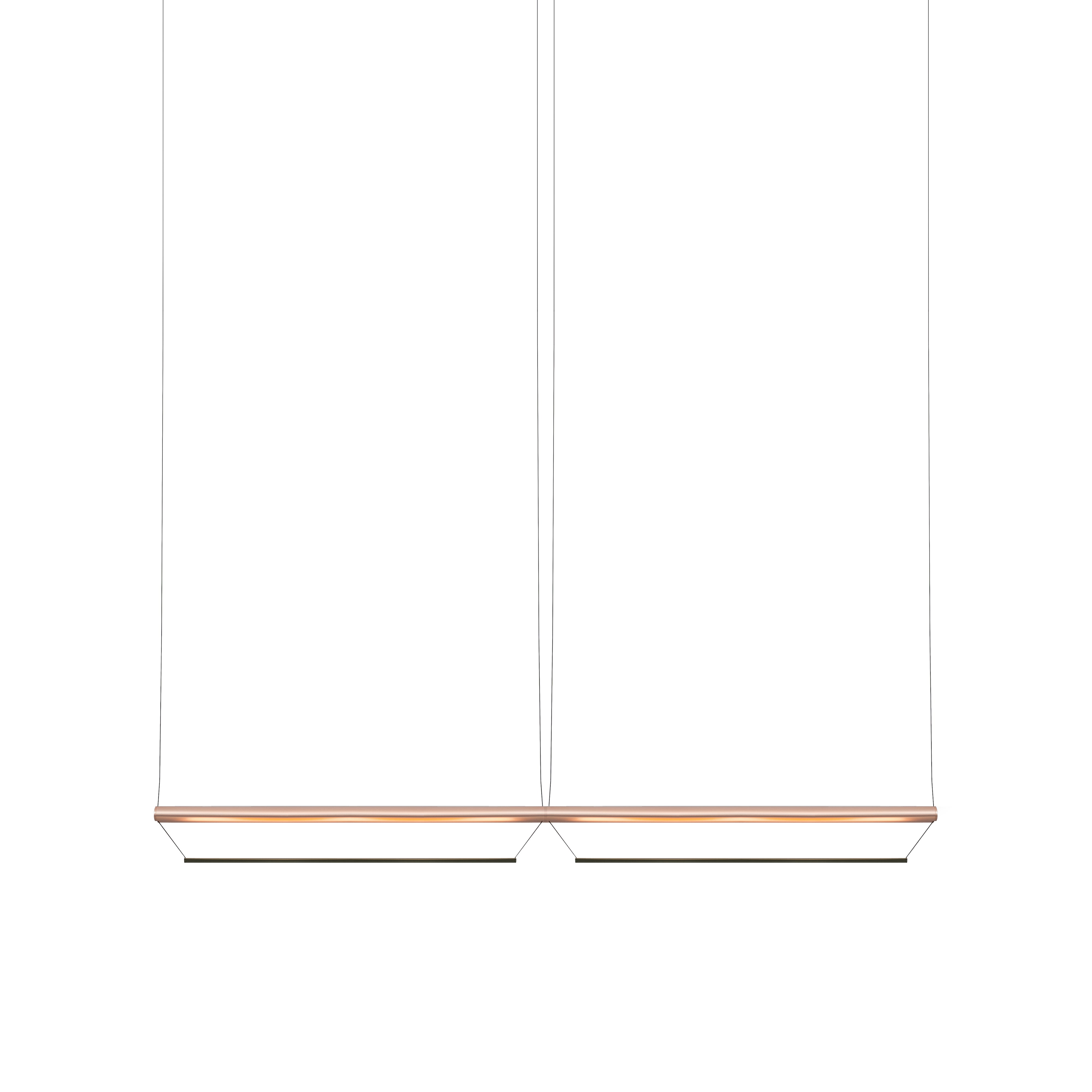 Tier 100 Horizontal Pendant Light: 2H + Anodized Copper + Emerald 