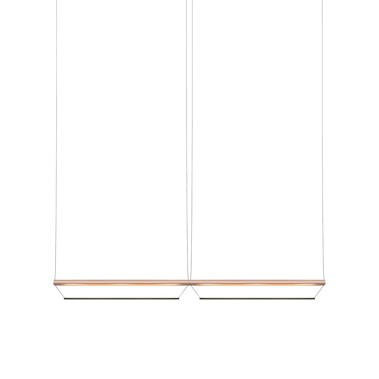 Tier 100 Horizontal Pendant Light: 2H + Anodized Copper + Emerald 