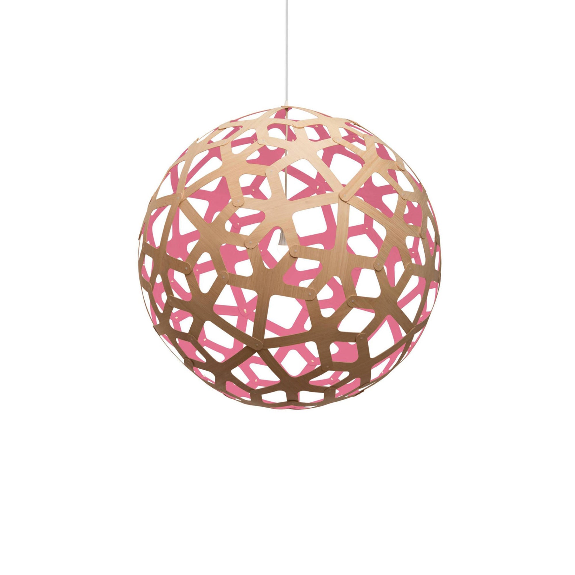 Coral Pendant Light: Extra Large + Bamboo + Pink + White