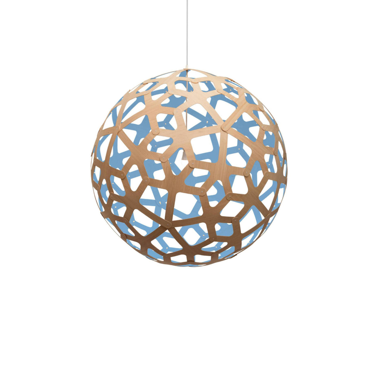 Coral Pendant Light: Extra Large + Bamboo + Blue + White