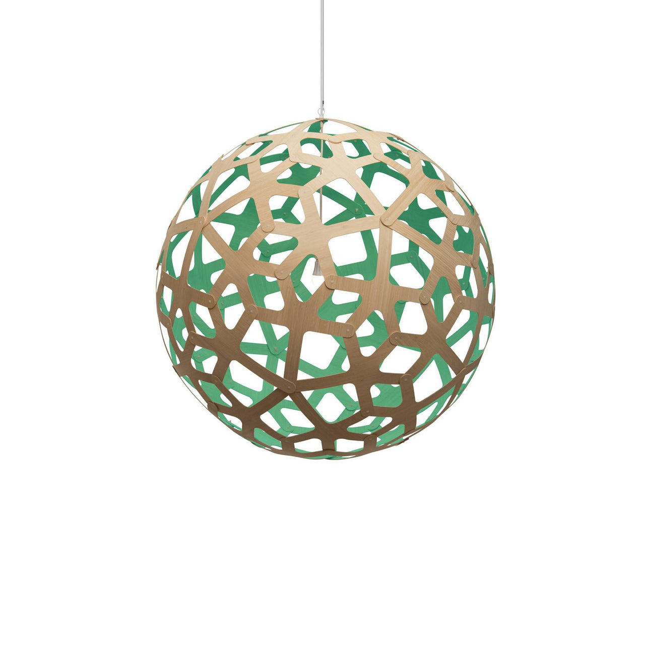 Coral Pendant Light: Extra Large + Bamboo + Aqua + White