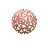 Coral Pendant Light: Extra Large + Bamboo + Pink + White