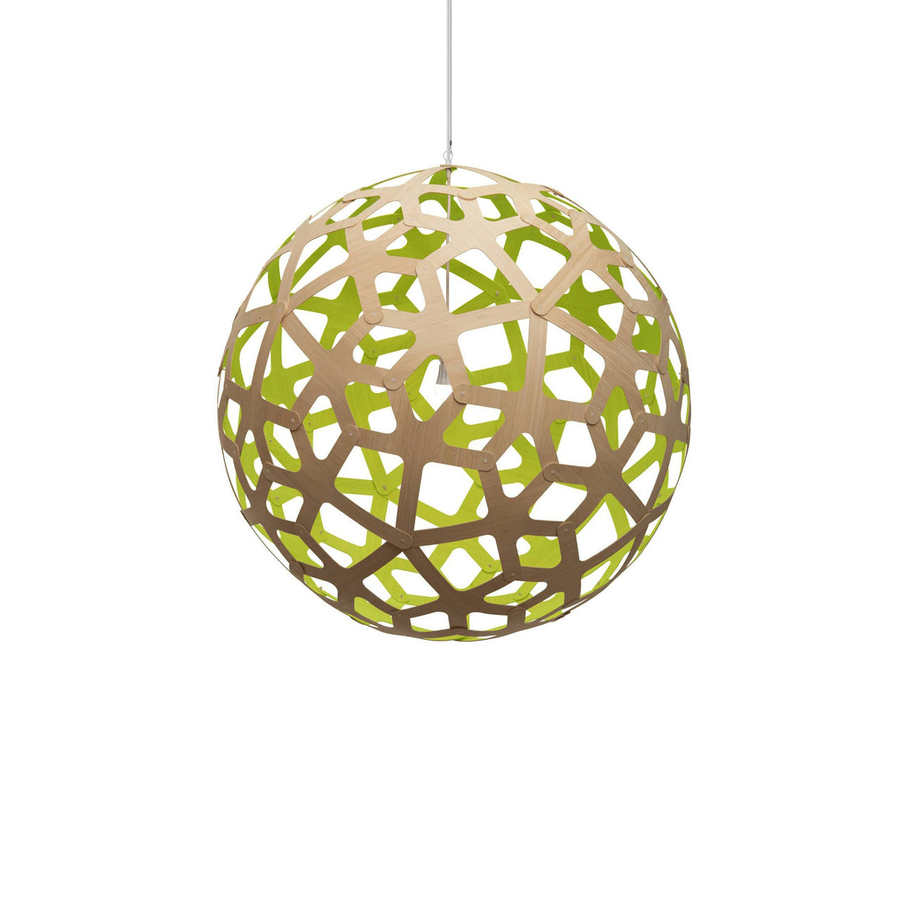 Coral Pendant Light: Extra Large + Bamboo + Lime + White