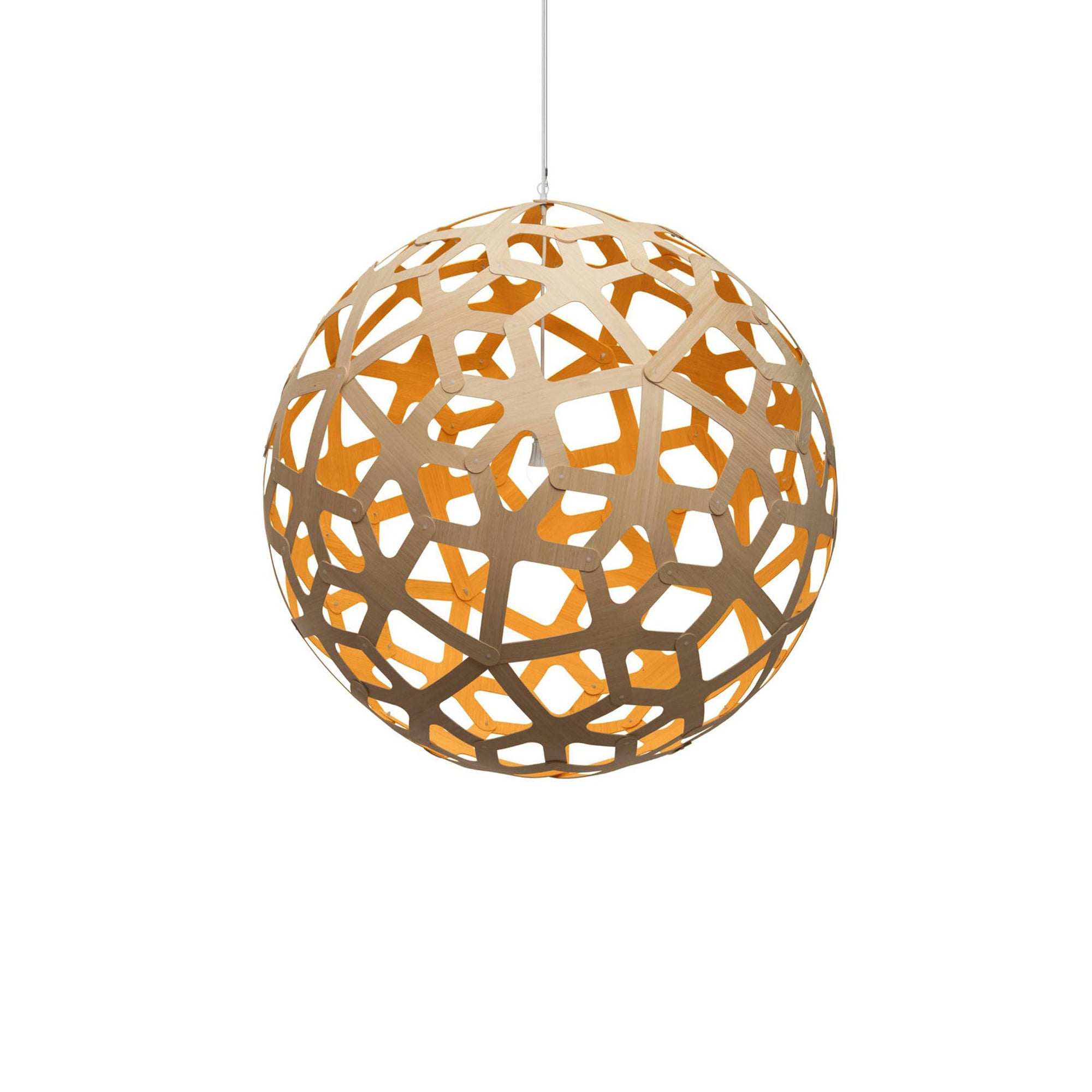 Coral Pendant Light: Extra Large + Bamboo + Orange + White