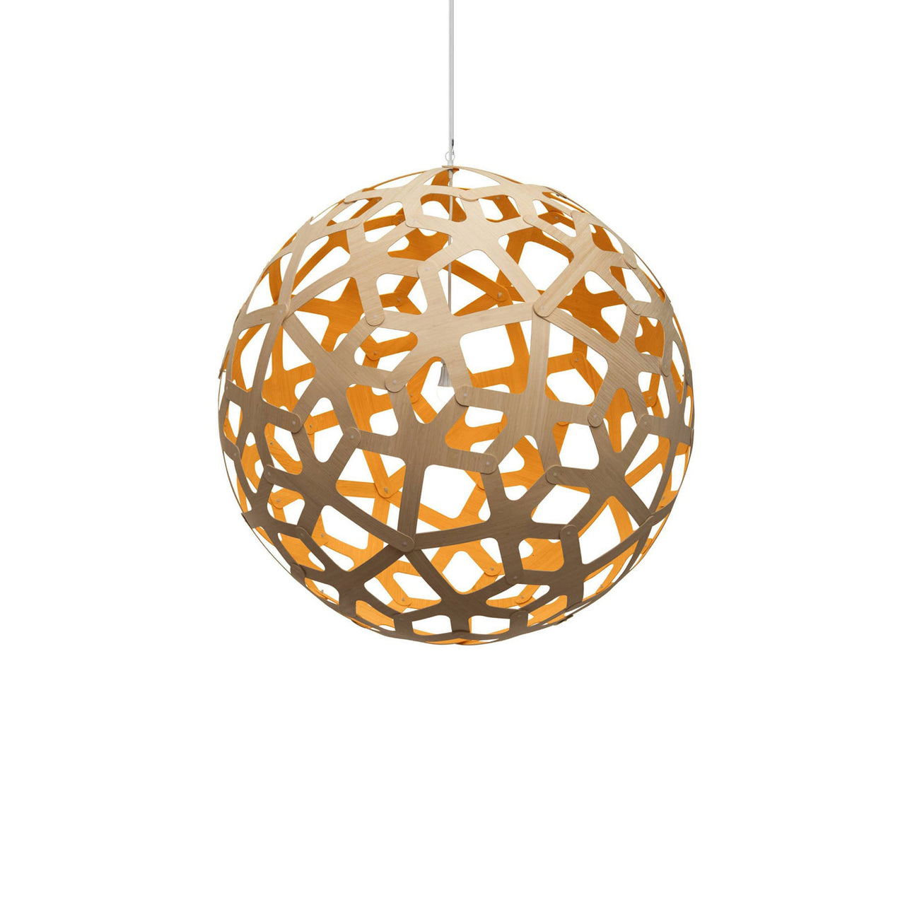 Coral Pendant Light: Extra Large + Bamboo + Orange + White