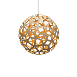 Coral Pendant Light: Extra Large + Bamboo + Orange + White