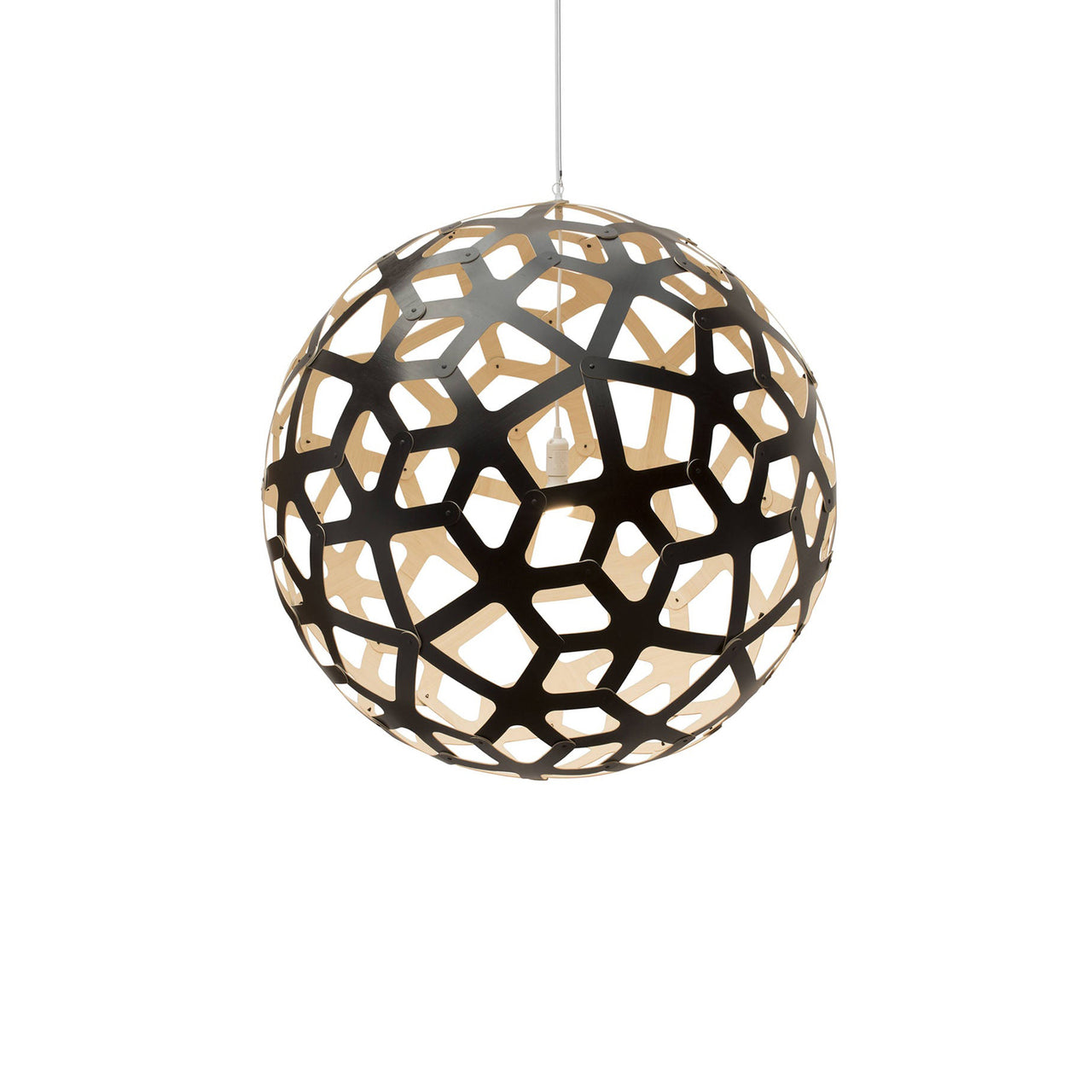Coral Pendant Light: Extra Large + Black + Bamboo + White