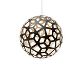 Coral Pendant Light: Extra Large + Black + Bamboo + White