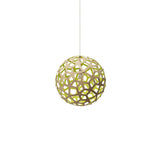 Coral Pendant Light: Extra Small + Bamboo + Lime + White