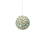 Coral Pendant Light: Extra Small + Bamboo + Aqua + White