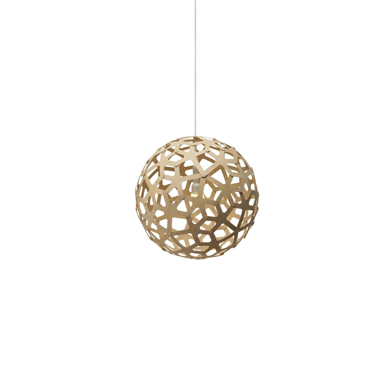 Coral Pendant Light: Extra Small + Bamboo + White