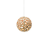 Coral Pendant Light: Extra Small + Bamboo + Orange + White