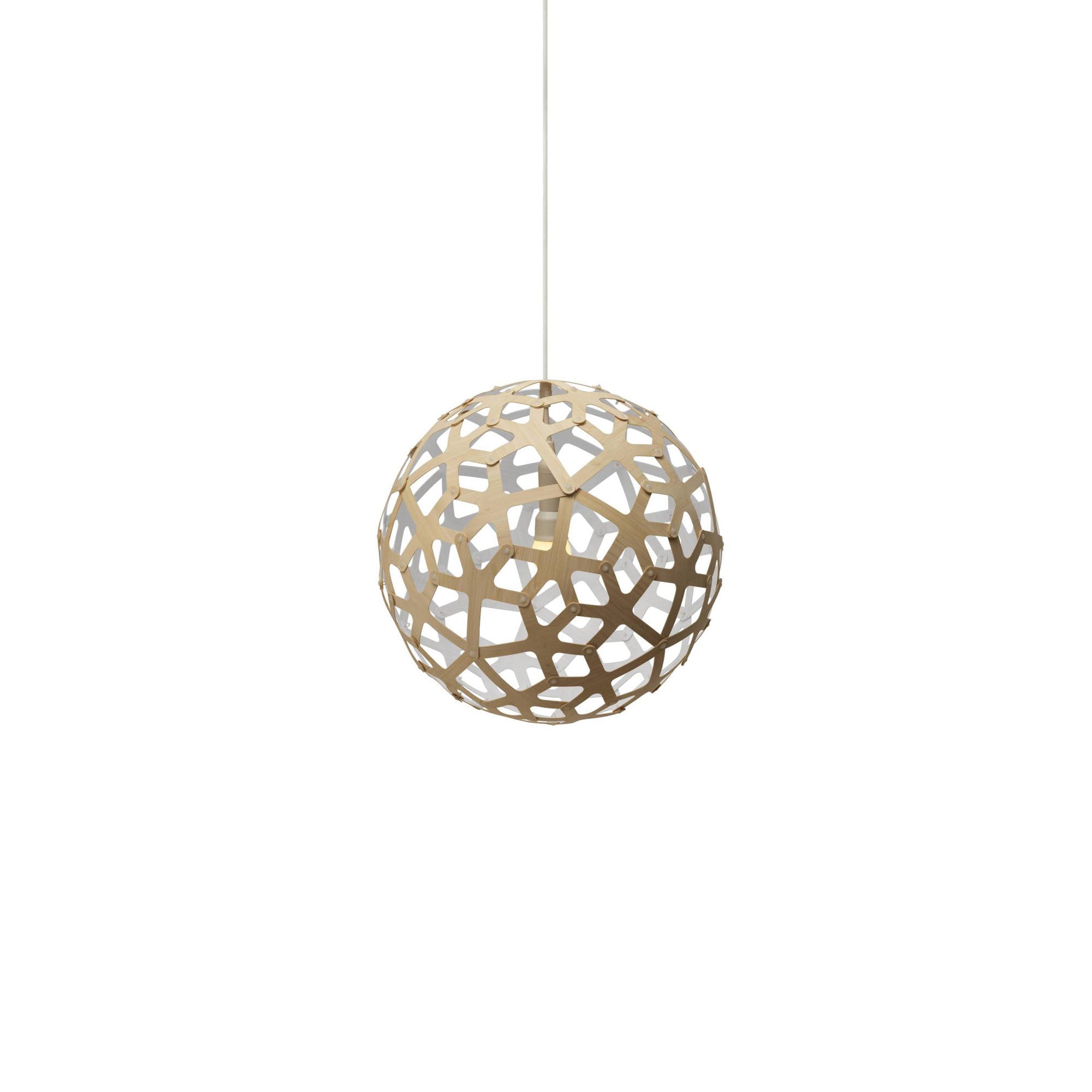 Coral Pendant Light: Extra Small + Bamboo + White + White