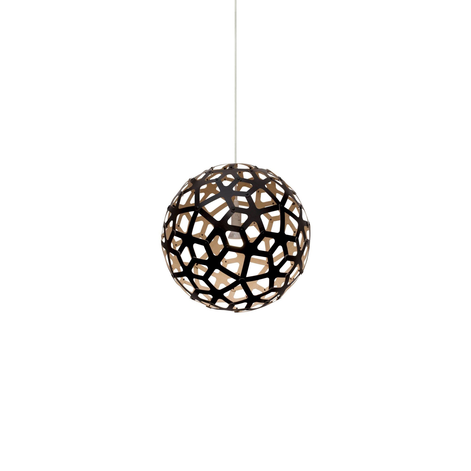 Coral Pendant Light: Extra Small + Black + Bamboo + White