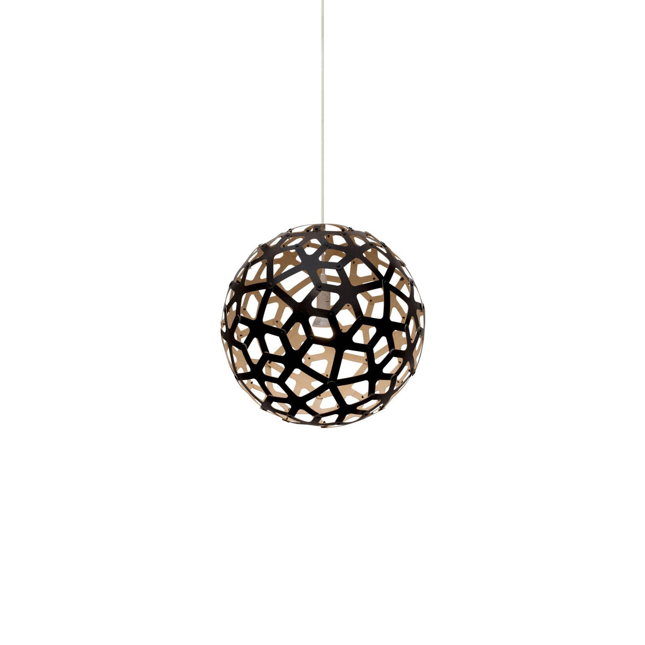 Coral Pendant Light: Extra Small + Black + Bamboo + White