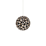 Coral Pendant Light: Extra Small + Black + Bamboo + White
