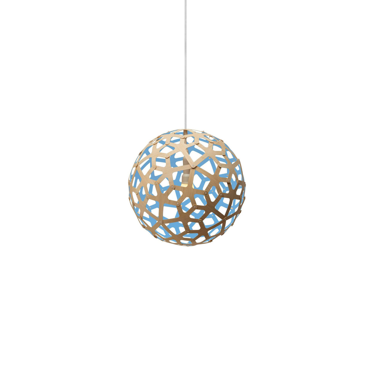 Coral Pendant Light: Extra Small + Bamboo + Blue + White