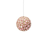 Coral Pendant Light: Extra Small + Bamboo + Pink + White
