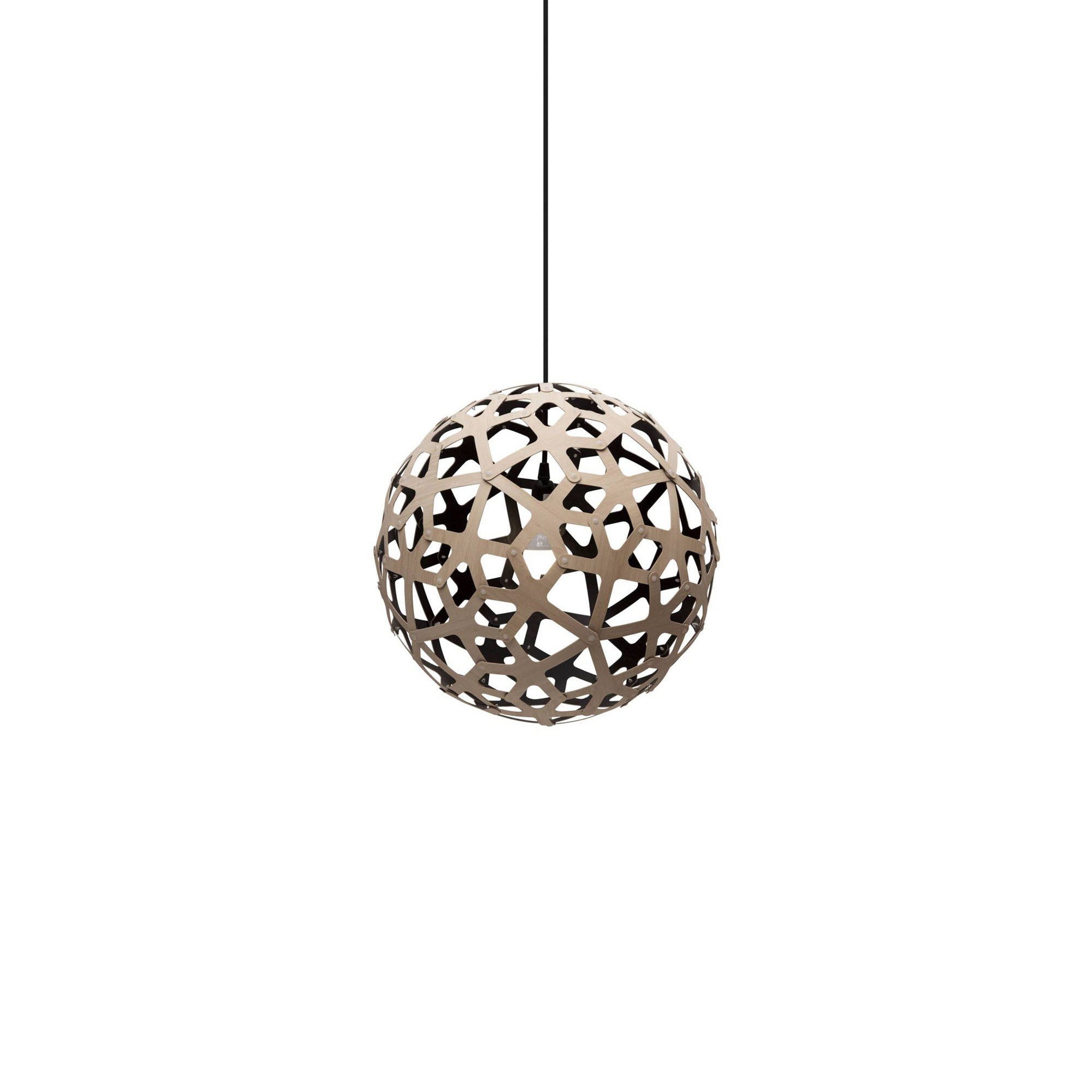 Coral Pendant Light: Extra Small + Bamboo + Black + Black