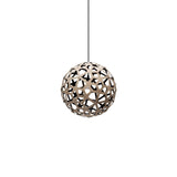 Coral Pendant Light: Extra Small + Bamboo + Black + Black