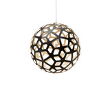 Coral Pendant Light: Large + Black + Bamboo + White