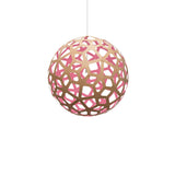 Coral Pendant Light: Large + Bamboo + Pink + White
