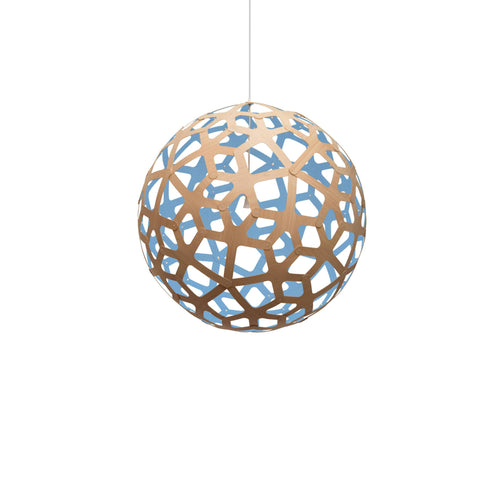 Coral Pendant Light: Large + Bamboo + Blue + White