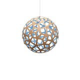 Coral Pendant Light: Large + Bamboo + Blue + White