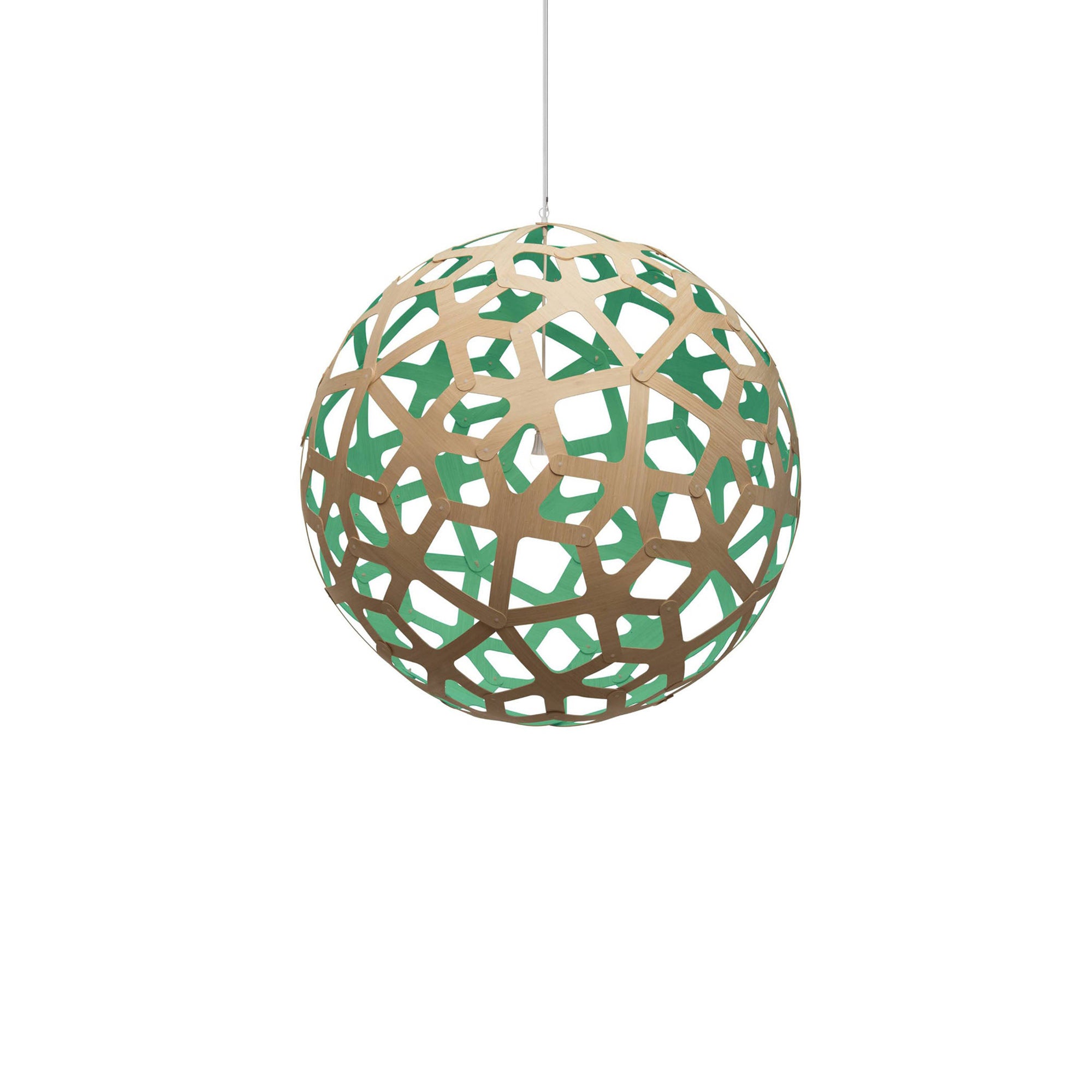 Coral Pendant Light: Large + Bamboo + Aqua + White