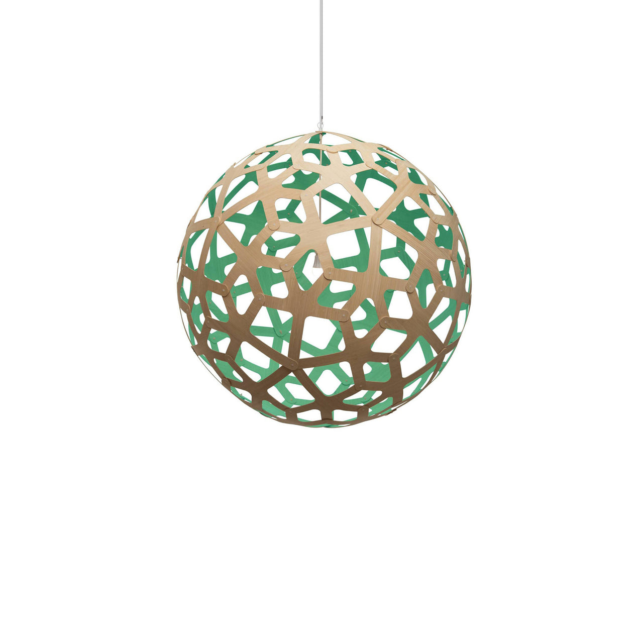 Coral Pendant Light: Large + Bamboo + Aqua + White