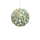 Coral Pendant Light: Large + Bamboo + Aqua + White