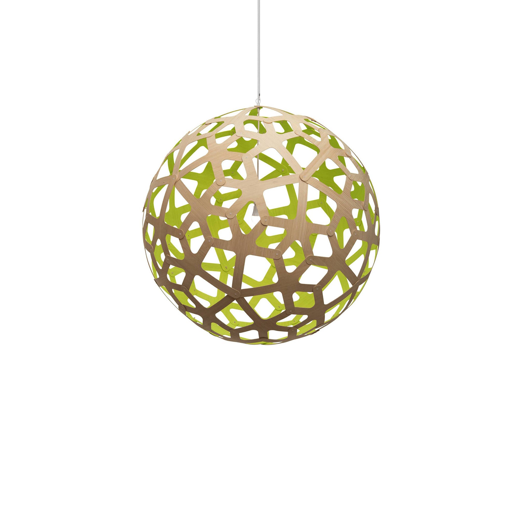 Coral Pendant Light: Large + Bamboo + Lime + White