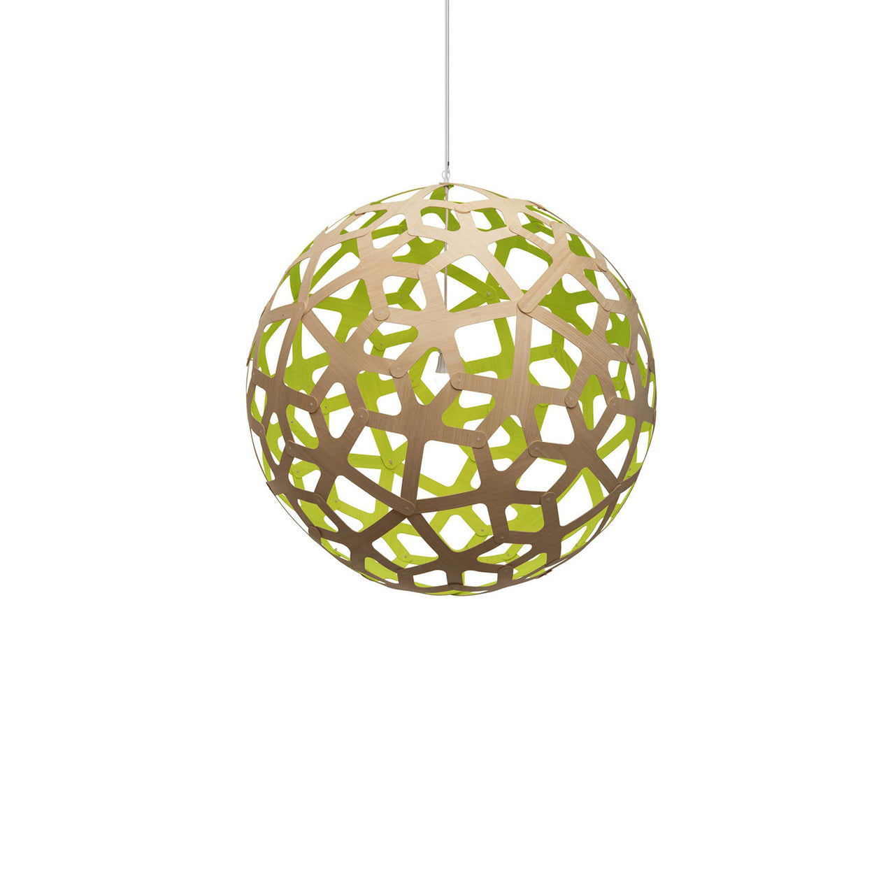 Coral Pendant Light: Large + Bamboo + Lime + White