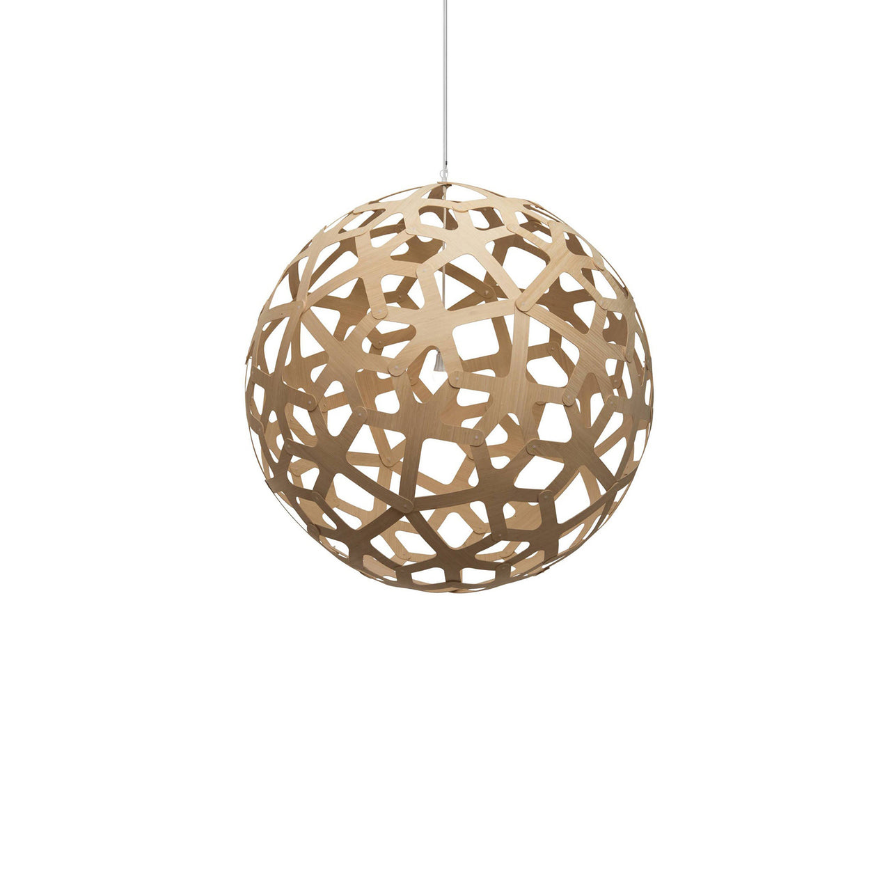 Coral Pendant Light: Large + Bamboo + White