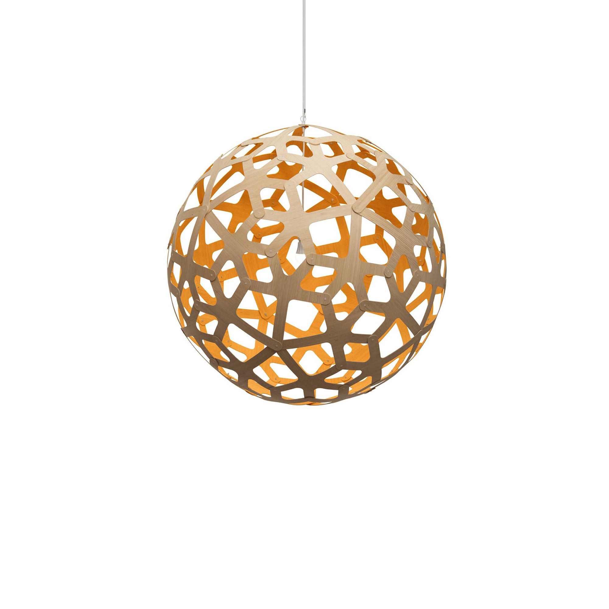 Coral Pendant Light: Large + Bamboo + Orange + White