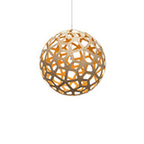 Coral Pendant Light: Large + Bamboo + Orange + White
