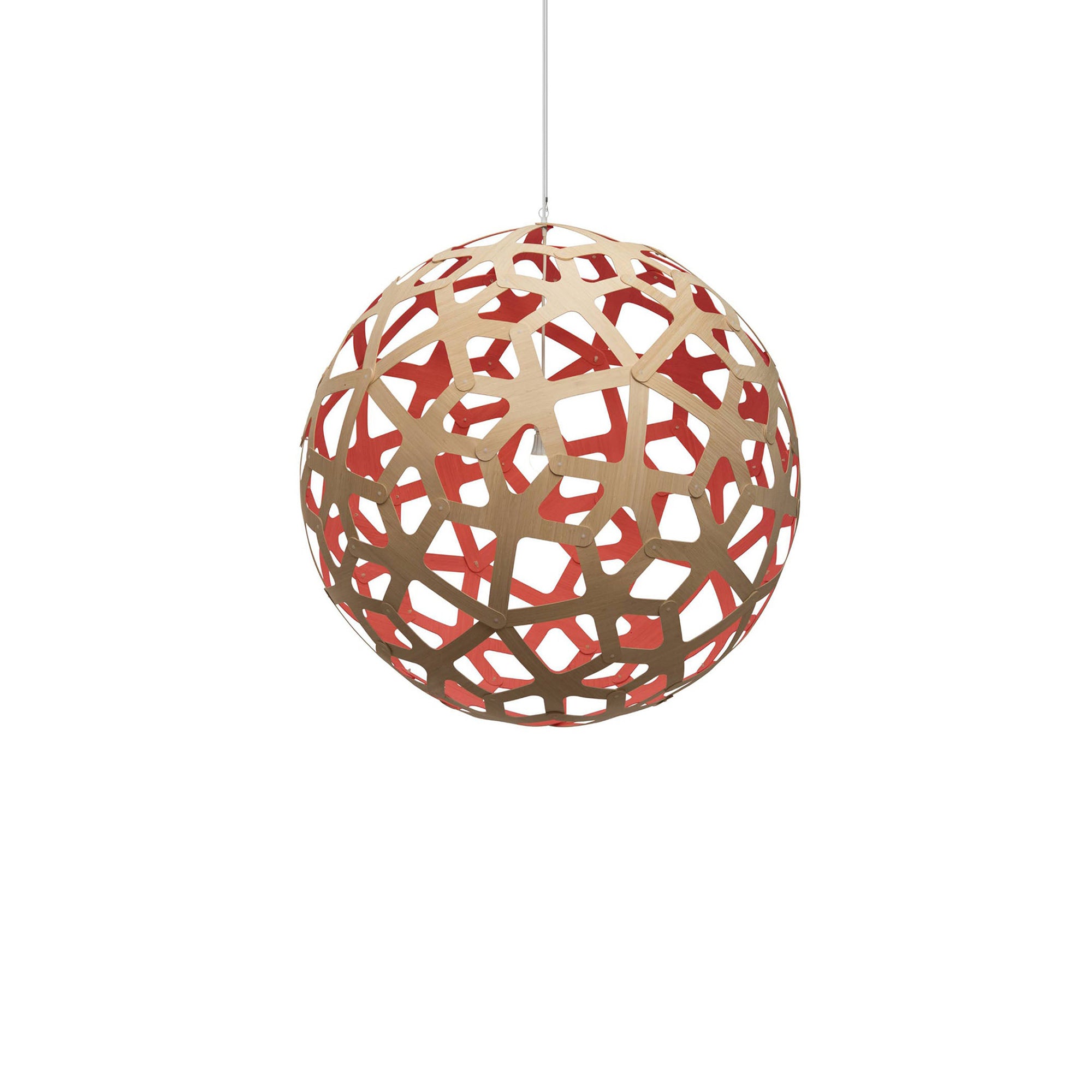 Coral Pendant Light: Large + Bamboo + Red + White