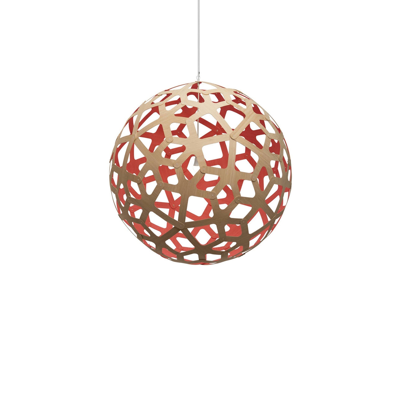 Coral Pendant Light: Large + Bamboo + Red + White