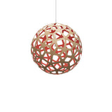 Coral Pendant Light: Large + Bamboo + Red + White