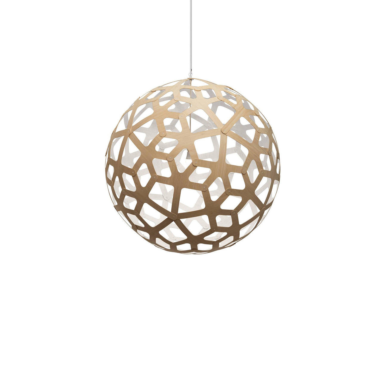 Coral Pendant Light: Large + Bamboo + White + White
