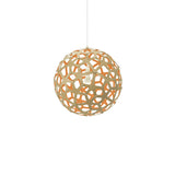 Coral Pendant Light: Medium + Bamboo + Orange + White