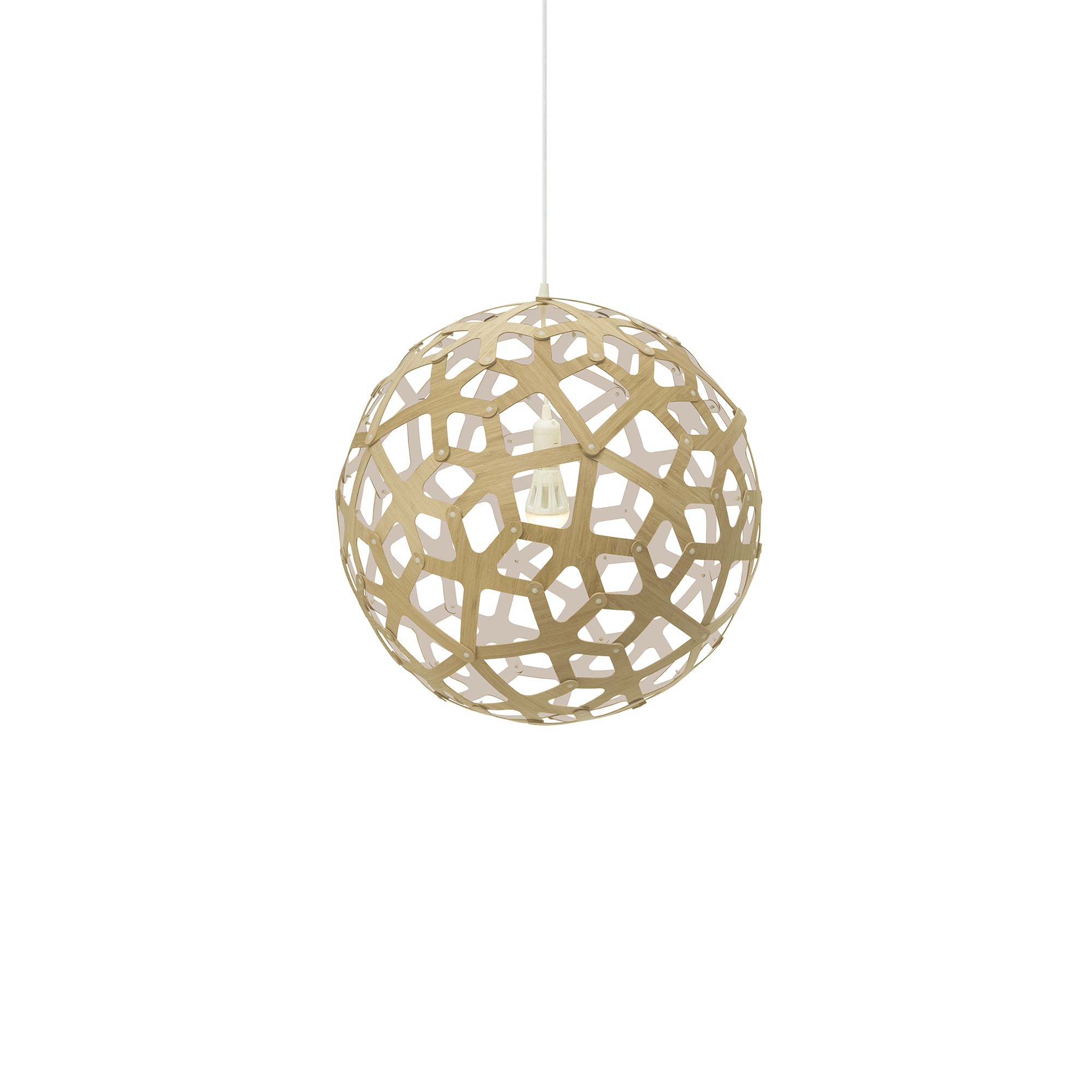 Coral Pendant Light: Medium + Bamboo + White + White