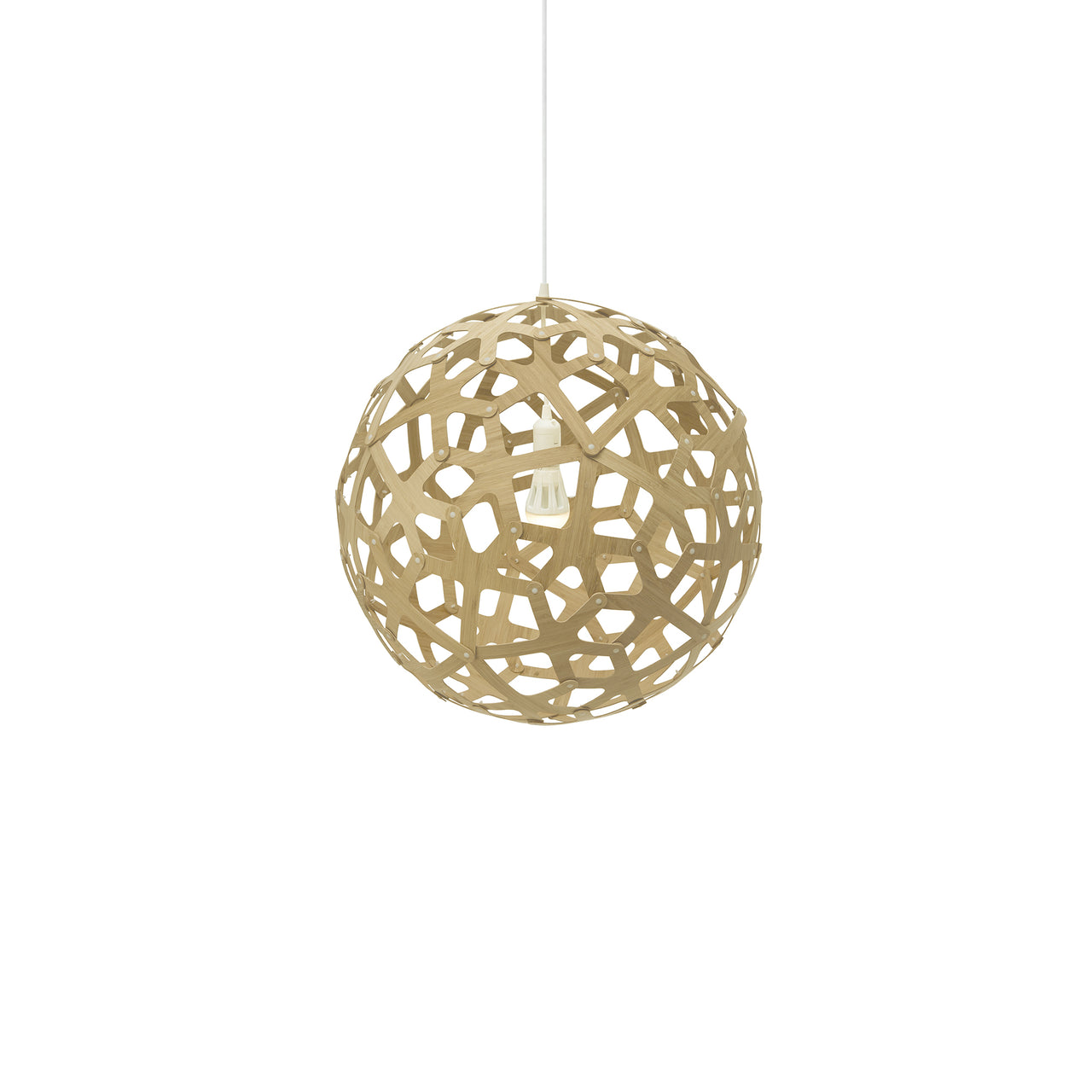 Coral Pendant Light: Medium + Bamboo + White