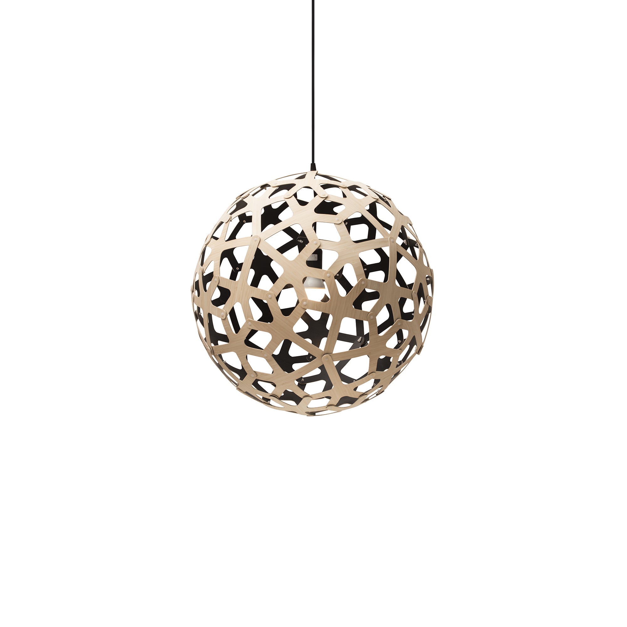 Coral Pendant Light: Medium + Bamboo + Black + Black