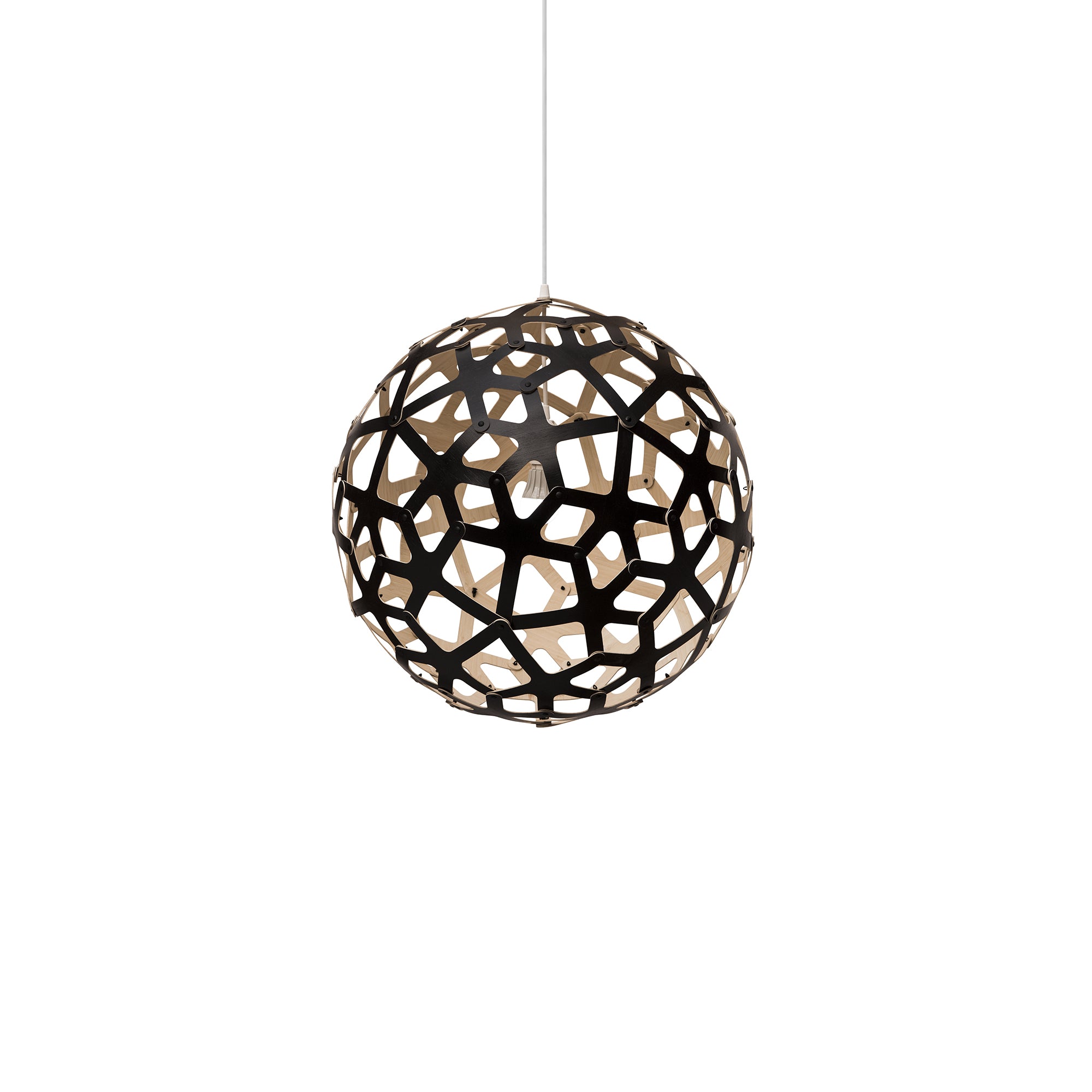 Coral Pendant Light: Medium + Black + Bamboo + White
