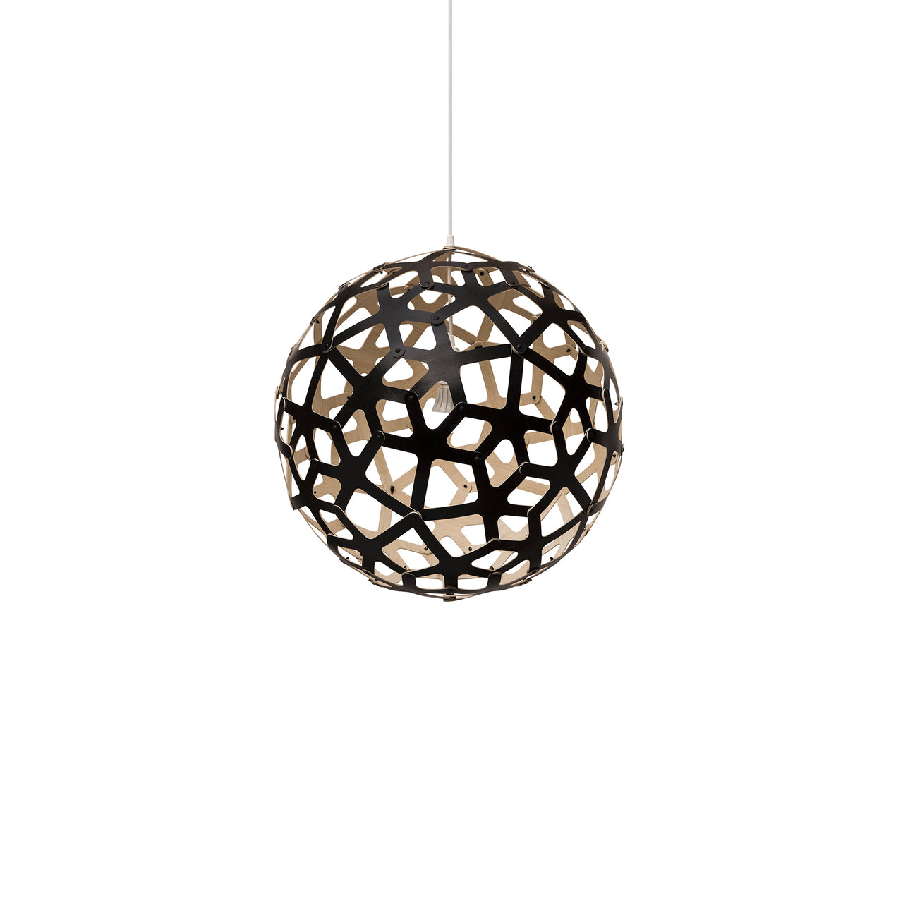 Coral Pendant Light: Medium + Black + Bamboo + White