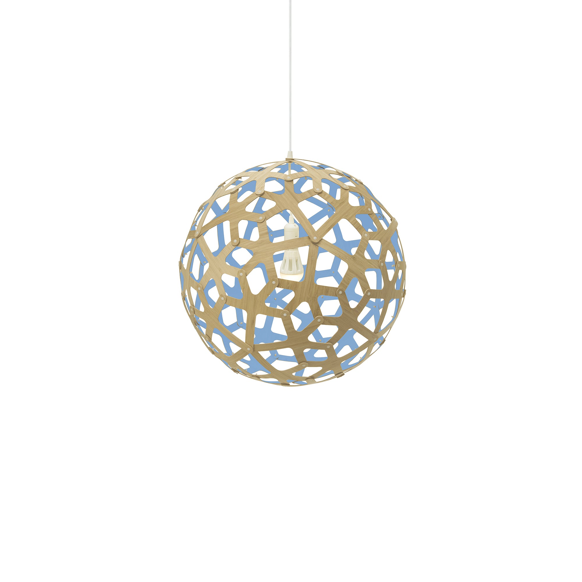 Coral Pendant Light: Medium + Bamboo + Blue + White