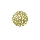 Coral Pendant Light: Medium + Bamboo + Lime + White
