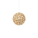 Coral Pendant Light: Small + Bamboo + Orange + White