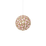 Coral Pendant Light: Small + Bamboo + Pink + White